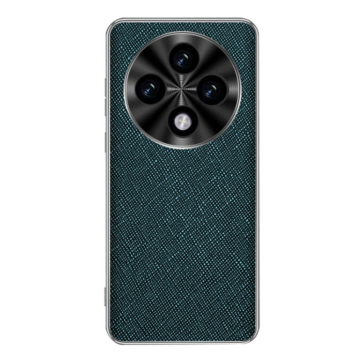 For OPPO A3 Pro Silver Edge Cross Texture PU Leather Phone Case
