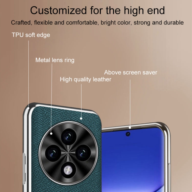 For OPPO A3 Pro Silver Edge Cross Texture PU Leather Phone Case