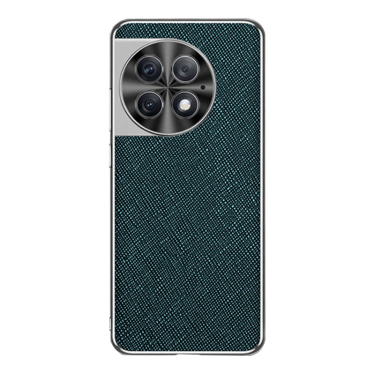 For OnePlus Ace 2 Pro Silver Edge Cross Texture PU Leather Phone Case