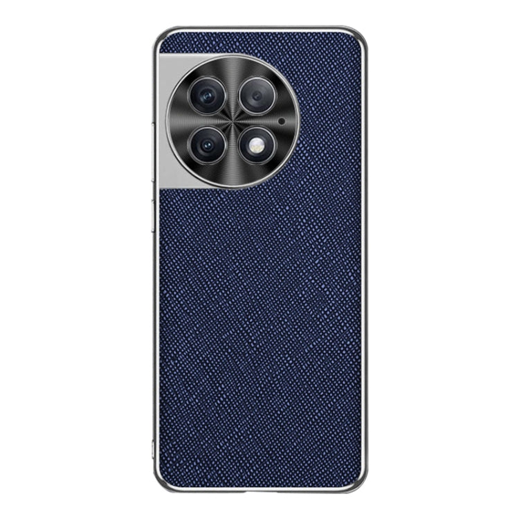 For OnePlus Ace 2 Pro Silver Edge Cross Texture PU Leather Phone Case