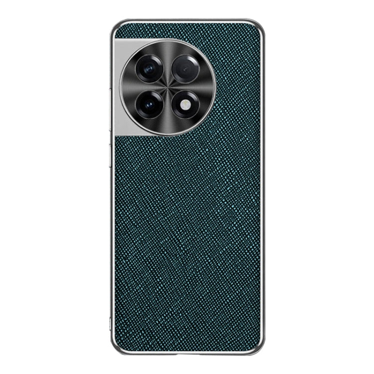 For OnePlus Ace 2 Silver Edge Cross Texture PU Leather Phone Case