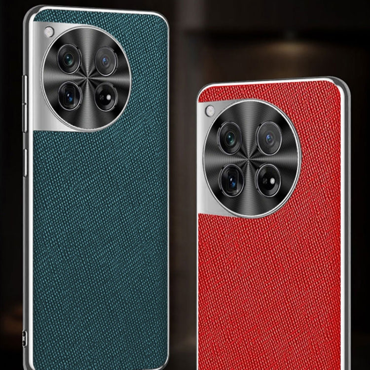 For OnePlus Ace 2 Silver Edge Cross Texture PU Leather Phone Case