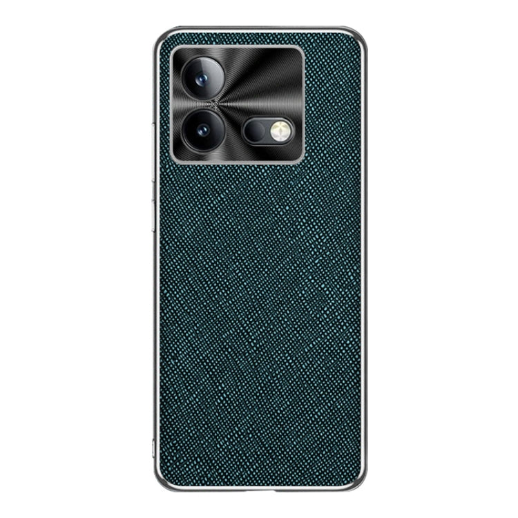 For vivo iQOO Neo8 Pro Silver Edge Cross Texture PU Leather Phone Case