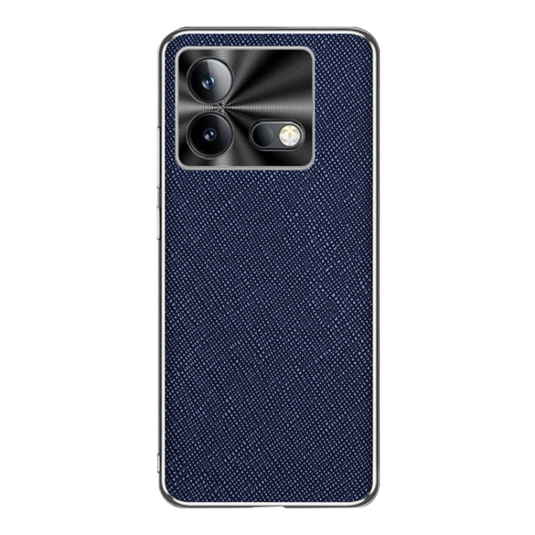 For vivo iQOO Neo8 Silver Edge Cross Texture PU Leather Phone Case