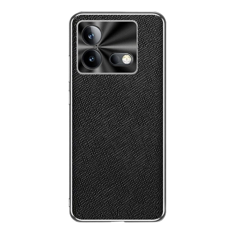 For vivo iQOO Neo8 Silver Edge Cross Texture PU Leather Phone Case