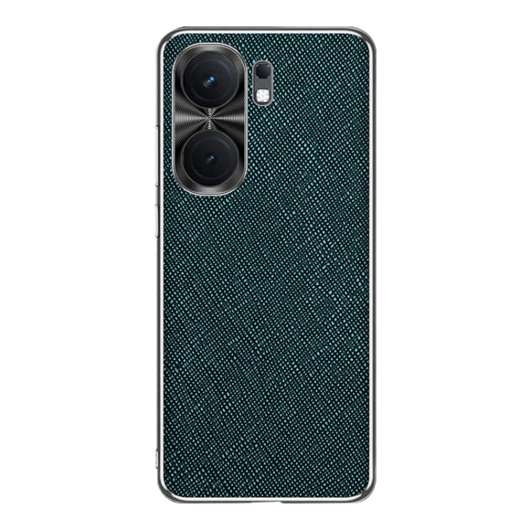 For vivo iQOO Neo9 Pro Silver Edge Cross Texture PU Leather Phone Case