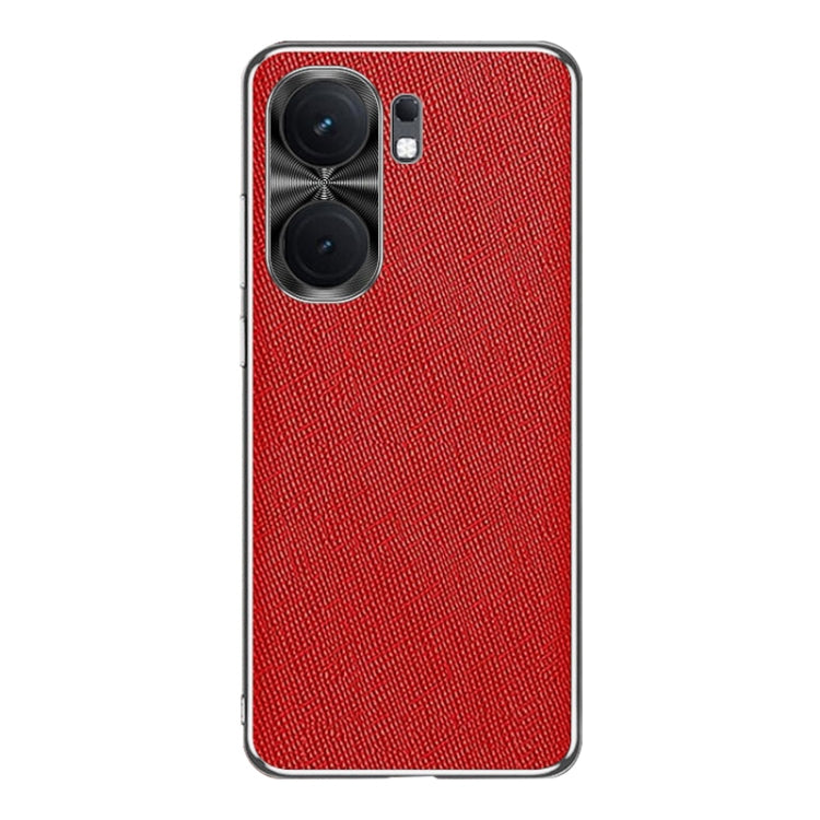 For vivo iQOO Neo9 Pro Silver Edge Cross Texture PU Leather Phone Case