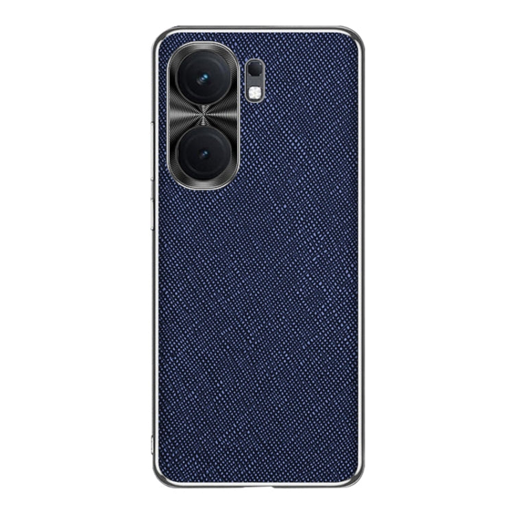 For vivo iQOO Neo9 Silver Edge Cross Texture PU Leather Phone Case