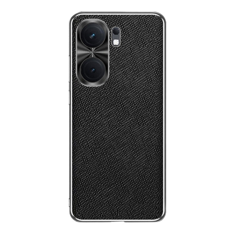 For vivo iQOO Neo9 Silver Edge Cross Texture PU Leather Phone Case