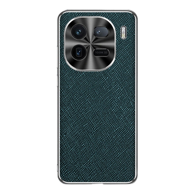 For vivo iQOO 12 Pro Silver Edge Cross Texture PU Leather Phone Case
