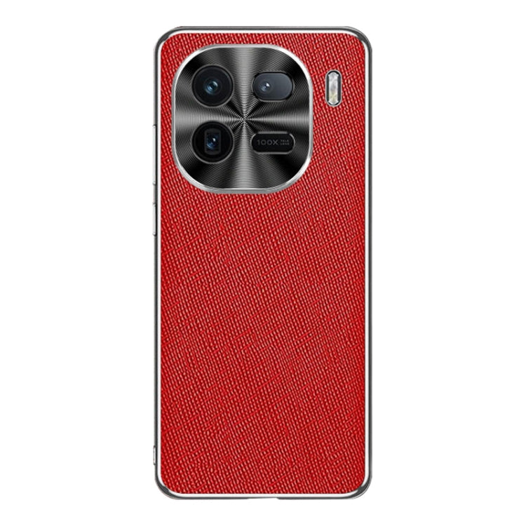 For vivo iQOO 12 Pro Silver Edge Cross Texture PU Leather Phone Case
