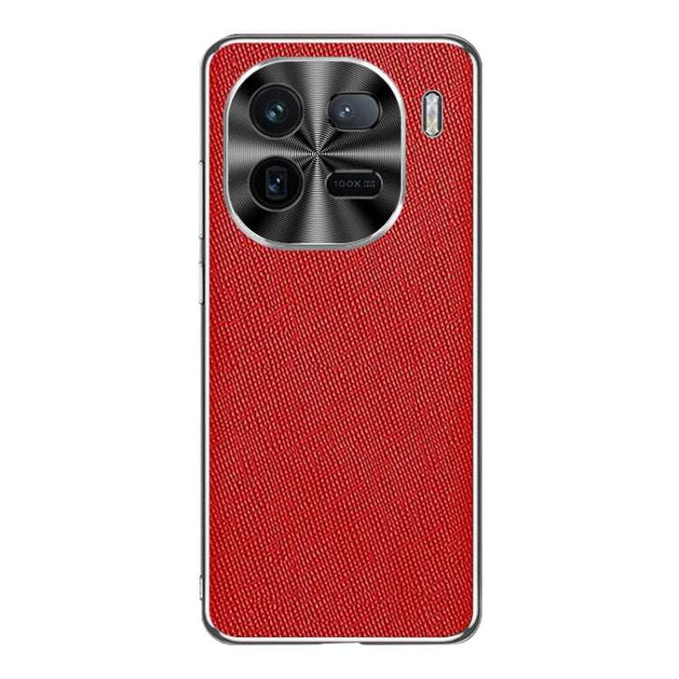 For vivo iQOO 12 Silver Edge Cross Texture PU Leather Phone Case