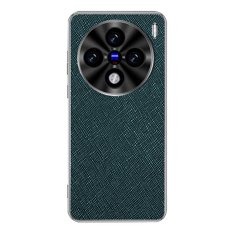 For vivo X100s Pro Silver Edge Cross Texture PU Leather Phone Case