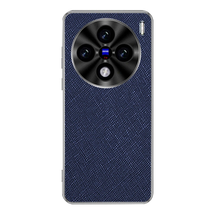 For vivo X100s Pro Silver Edge Cross Texture PU Leather Phone Case