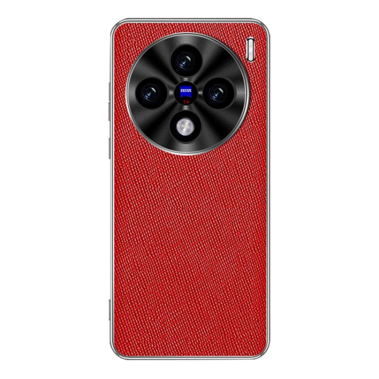 For vivo X100s Pro Silver Edge Cross Texture PU Leather Phone Case
