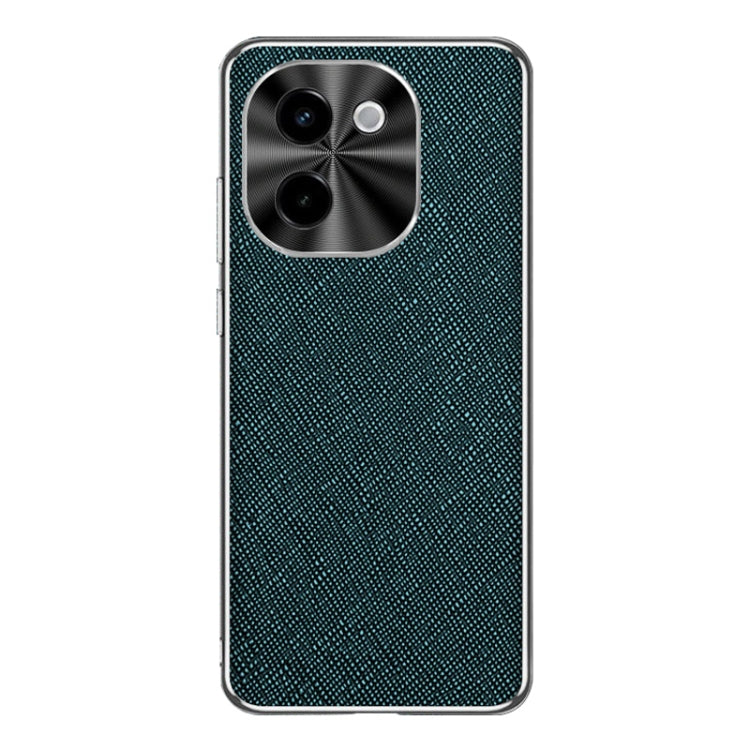 For vivo Y200 Silver Edge Cross Texture PU Leather Phone Case