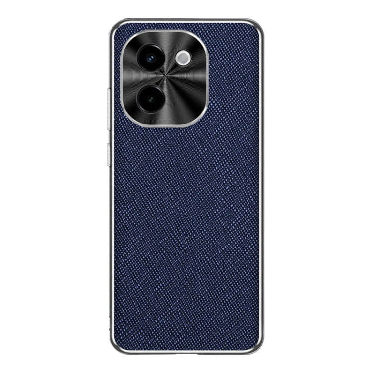 For vivo Y200 Silver Edge Cross Texture PU Leather Phone Case