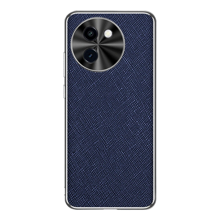 For vivo Y200i Silver Edge Cross Texture PU Leather Phone Case