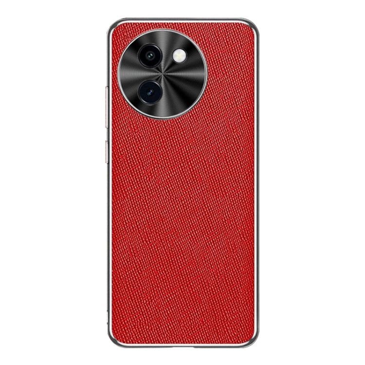 For vivo Y200i Silver Edge Cross Texture PU Leather Phone Case
