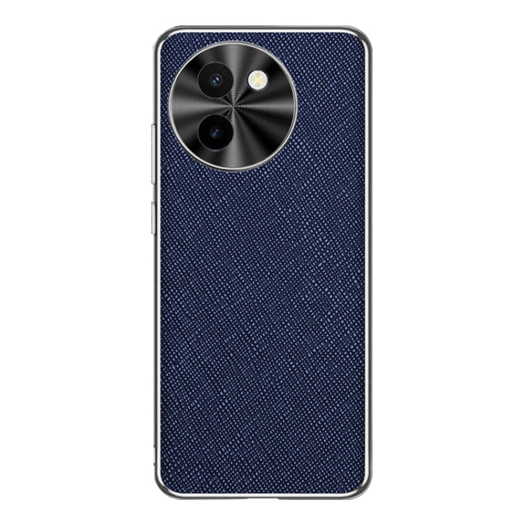 For vivo Y200t Silver Edge Cross Texture PU Leather Phone Case