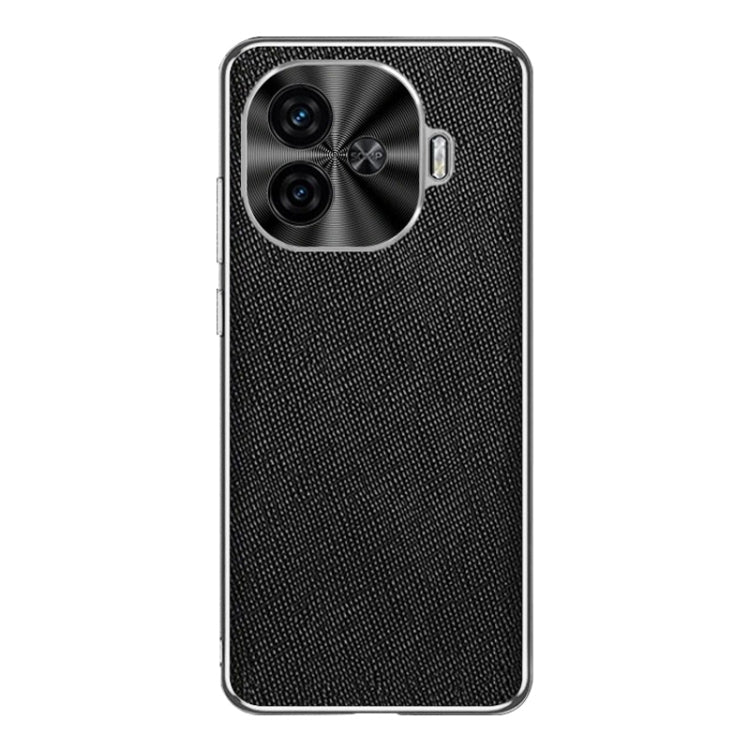 For vivo Y200 GT Silver Edge Cross Texture PU Leather Phone Case