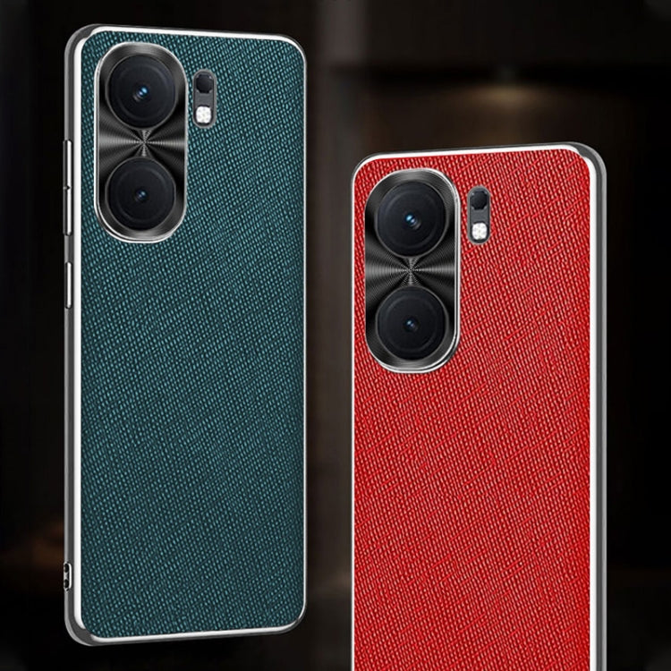 For vivo iQOO Neo8 Silver Edge Cross Texture PU Leather Phone Case