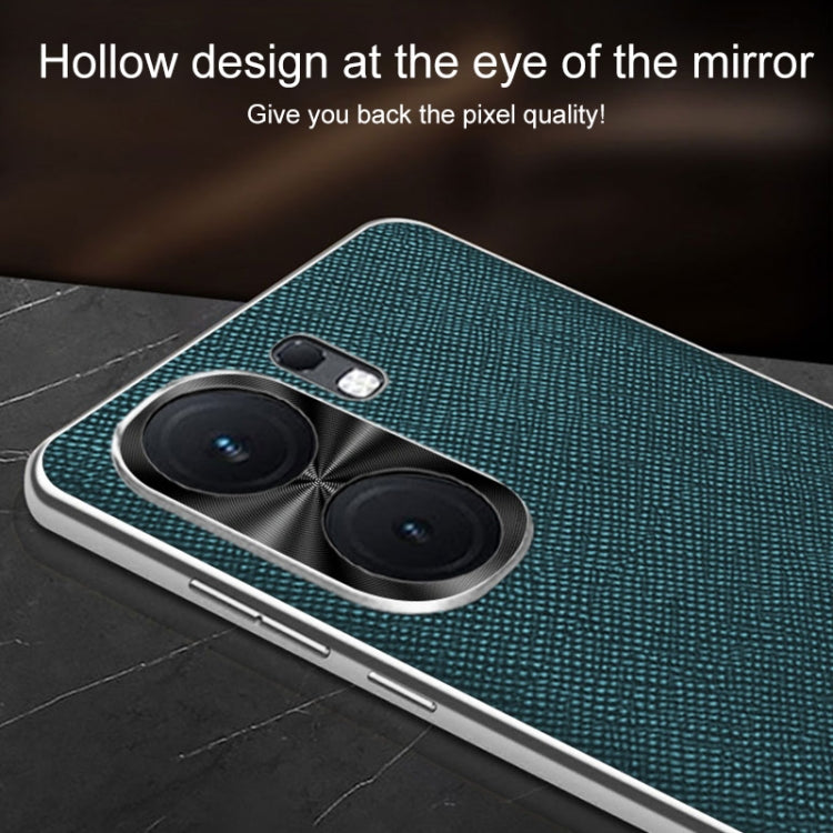 For vivo iQOO Neo8 Silver Edge Cross Texture PU Leather Phone Case