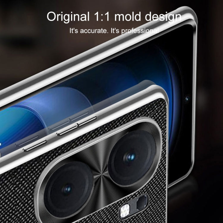 For vivo iQOO Neo8 Silver Edge Cross Texture PU Leather Phone Case