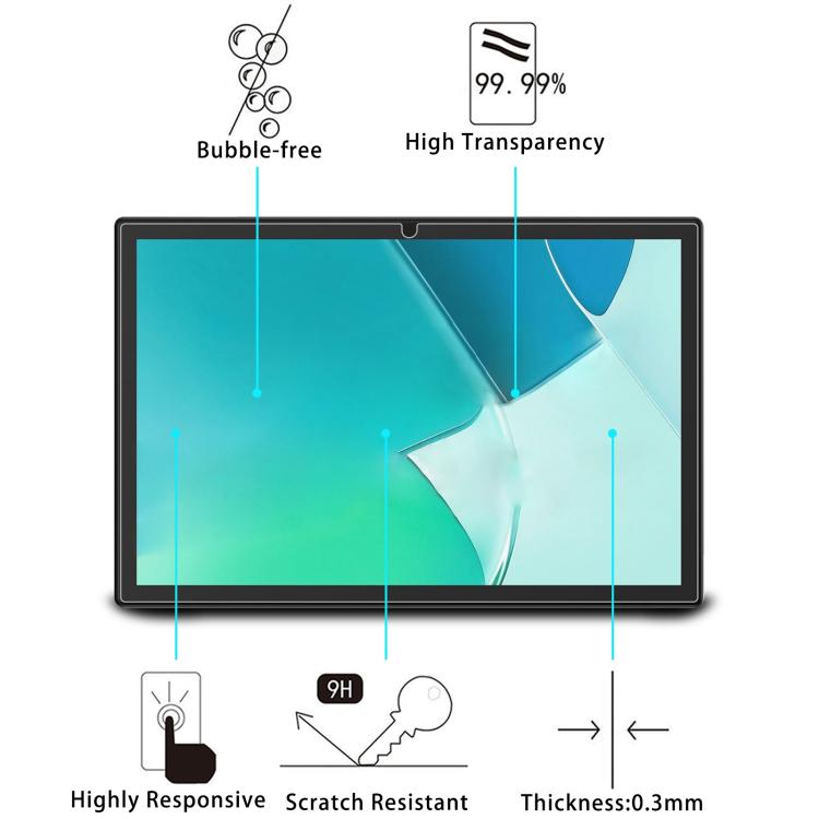 For Plimpton PlimPad P60 Pro 10.1 2pcs 9H 0.3mm Explosion-proof Tempered Glass Film