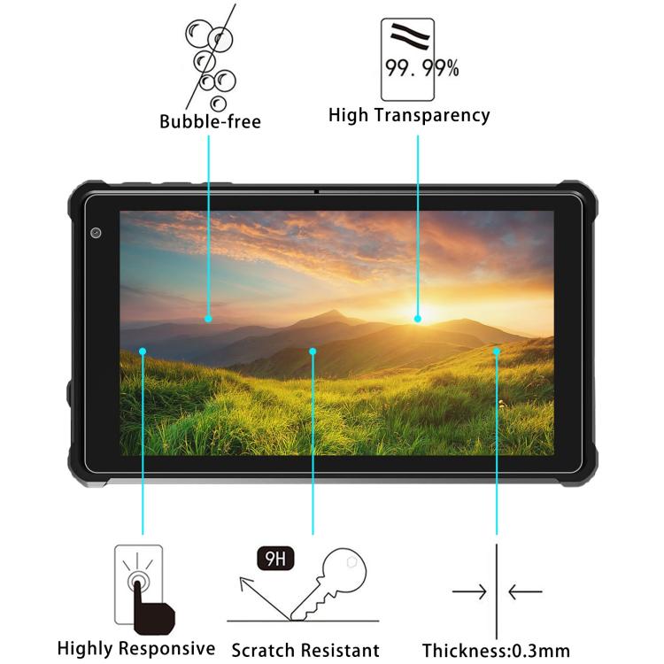 For VASOUN M7K Tablet Kids 7.0 2pcs 9H 0.3mm Explosion-proof Tempered Glass Film