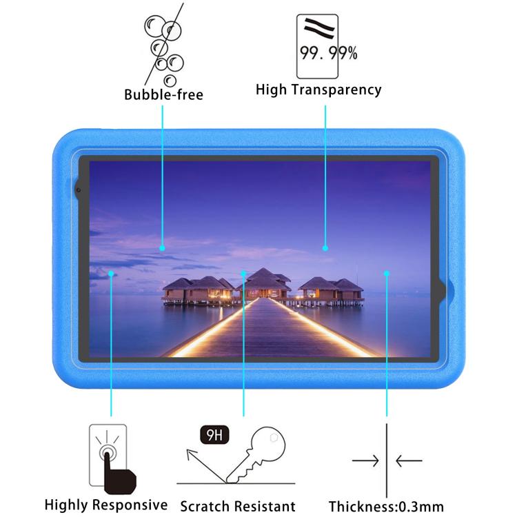 For VASOUN L8K Tablet Kids 8.0 25pcs 9H 0.3mm Explosion-proof Tempered Glass Film