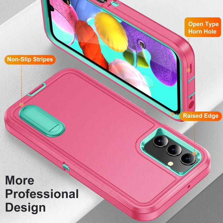 For Samsung Galaxy A15 Rugged PC Hybrid Silicone Phone Case with Holder