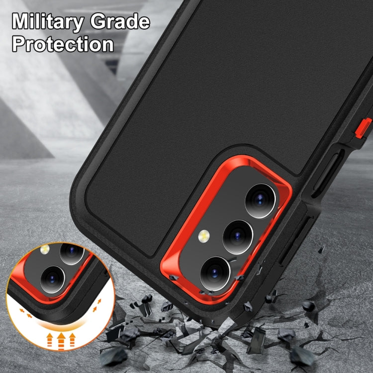 For Samsung Galaxy A15 Rugged PC Hybrid Silicone Phone Case with Holder