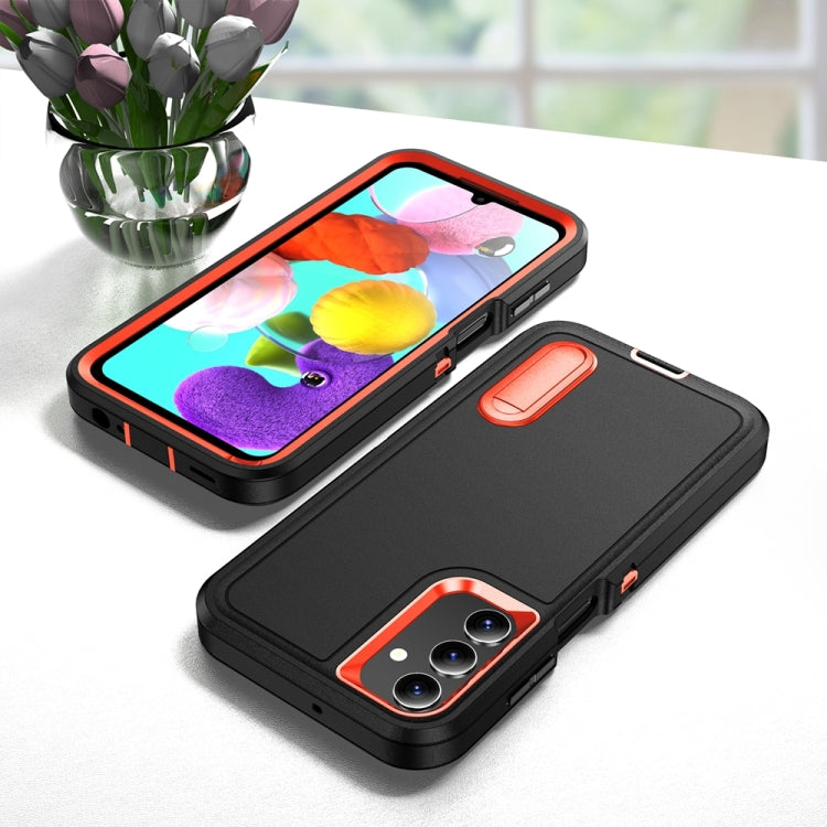 For Samsung Galaxy A15 Rugged PC Hybrid Silicone Phone Case with Holder