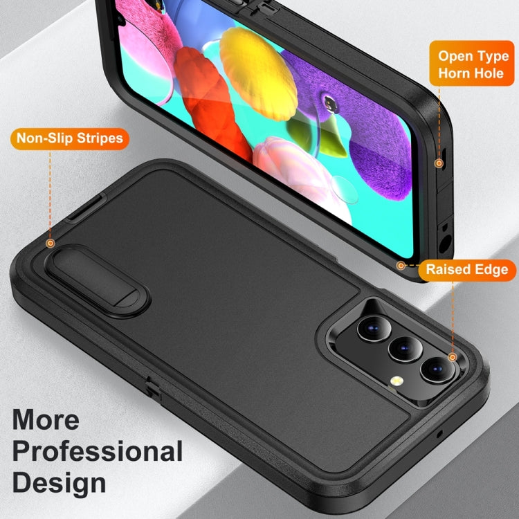 For Samsung Galaxy A15 Rugged PC Hybrid Silicone Phone Case with Holder