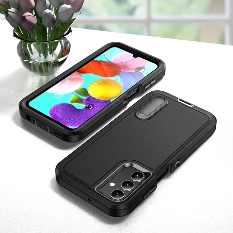 For Samsung Galaxy A15 Rugged PC Hybrid Silicone Phone Case with Holder