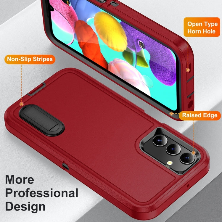 For Samsung Galaxy A15 Rugged PC Hybrid Silicone Phone Case with Holder