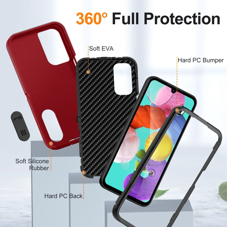 For Samsung Galaxy A15 Rugged PC Hybrid Silicone Phone Case with Holder
