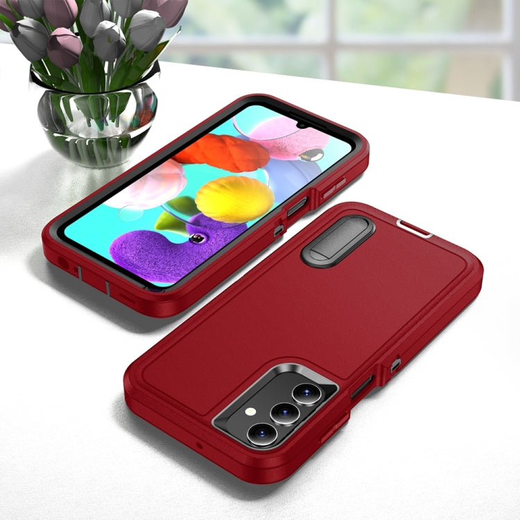 For Samsung Galaxy A15 Rugged PC Hybrid Silicone Phone Case with Holder