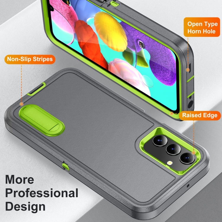 For Samsung Galaxy A15 Rugged PC Hybrid Silicone Phone Case with Holder