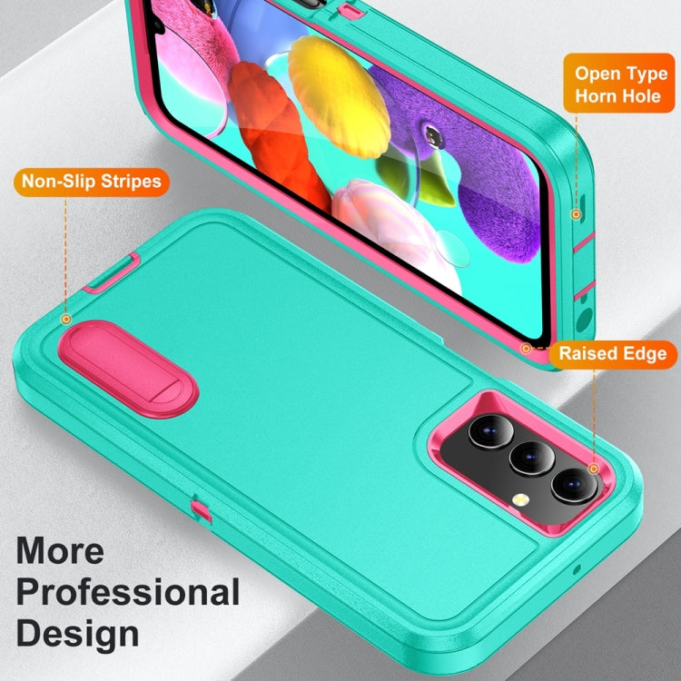 For Samsung Galaxy A15 Rugged PC Hybrid Silicone Phone Case with Holder