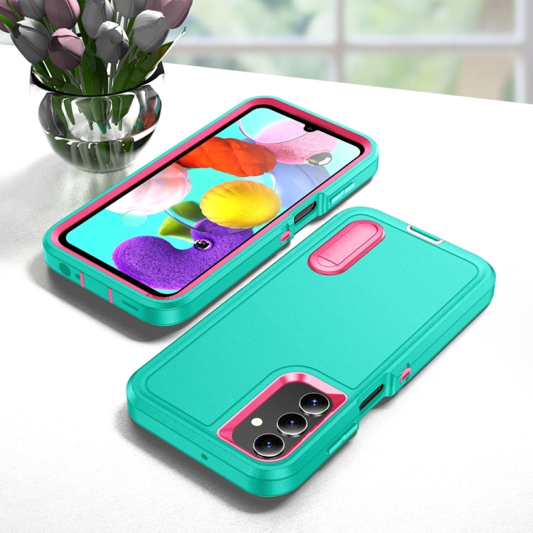 For Samsung Galaxy A15 Rugged PC Hybrid Silicone Phone Case with Holder
