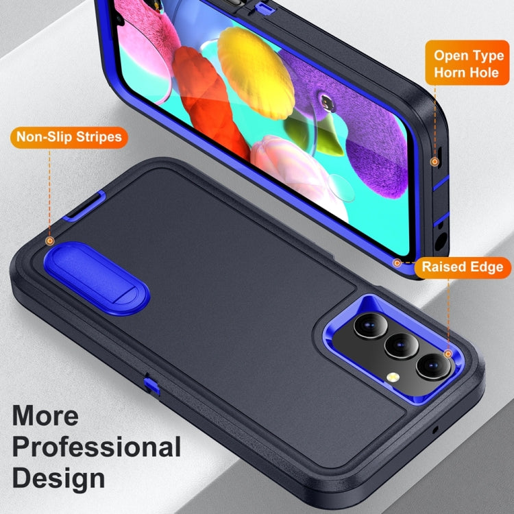 For Samsung Galaxy A15 Rugged PC Hybrid Silicone Phone Case with Holder
