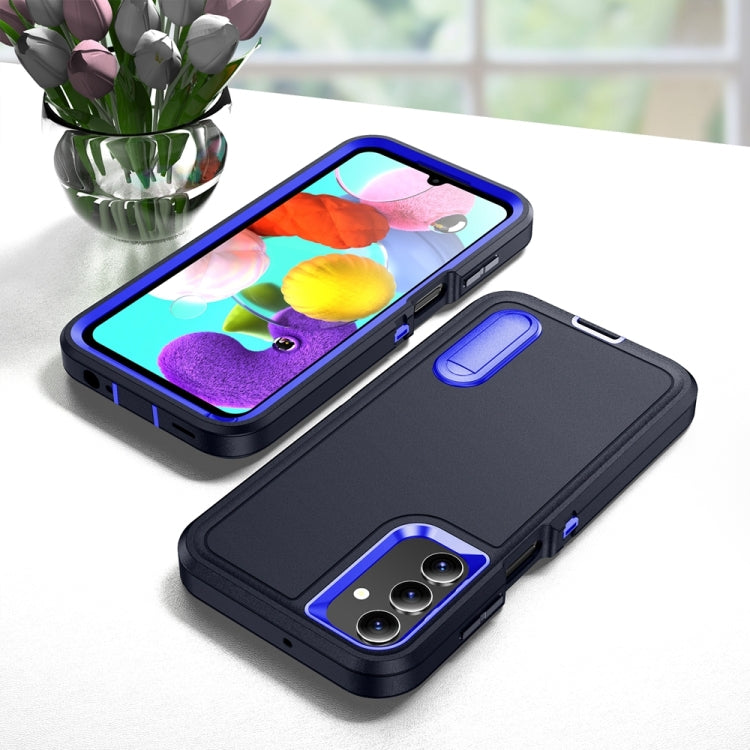 For Samsung Galaxy A15 Rugged PC Hybrid Silicone Phone Case with Holder