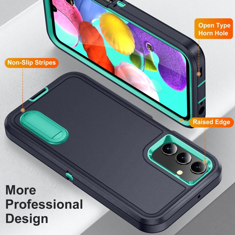 For Samsung Galaxy A15 Rugged PC Hybrid Silicone Phone Case with Holder