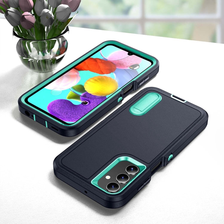 For Samsung Galaxy A15 Rugged PC Hybrid Silicone Phone Case with Holder