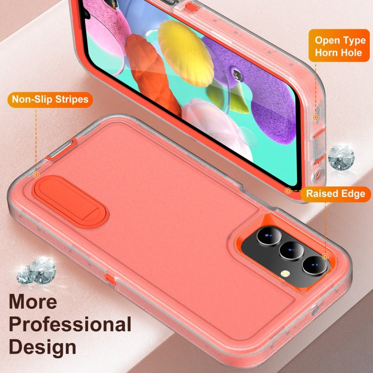 For Samsung Galaxy A15 Rugged PC Hybrid Silicone Phone Case with Holder