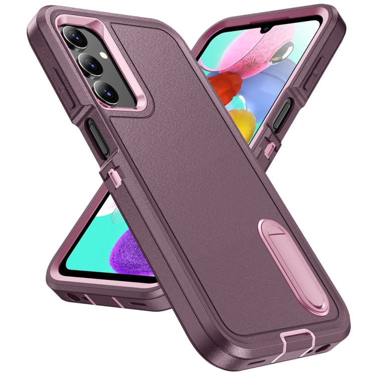 For Samsung Galaxy A15 Rugged PC Hybrid Silicone Phone Case with Holder