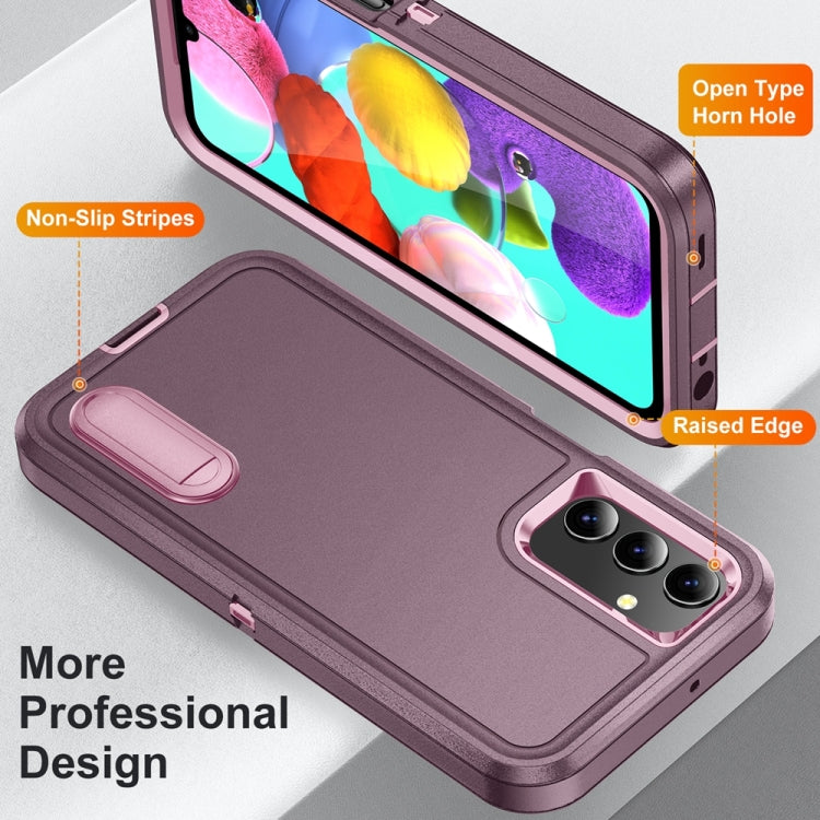 For Samsung Galaxy A15 Rugged PC Hybrid Silicone Phone Case with Holder