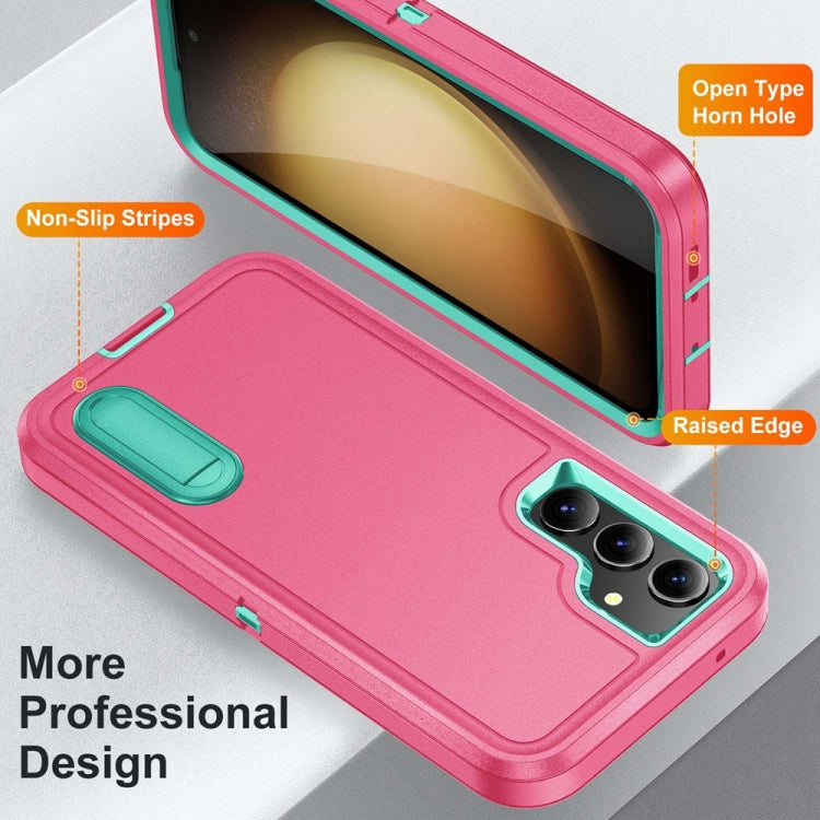 For Samsung Galaxy S23 FE 5G Rugged PC Hybrid Silicone Phone Case with Holder